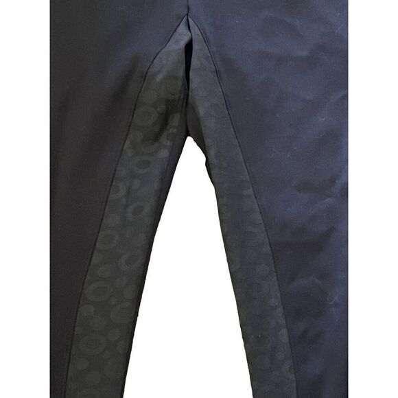 RARE Maya Negri Womens Medium Israeli Designer Black Pants Brocade Inset Inseam - Picture 2 of 13